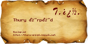 Thury Árpád névjegykártya